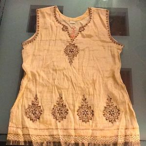 Embroidered translucent gauzy Top from India